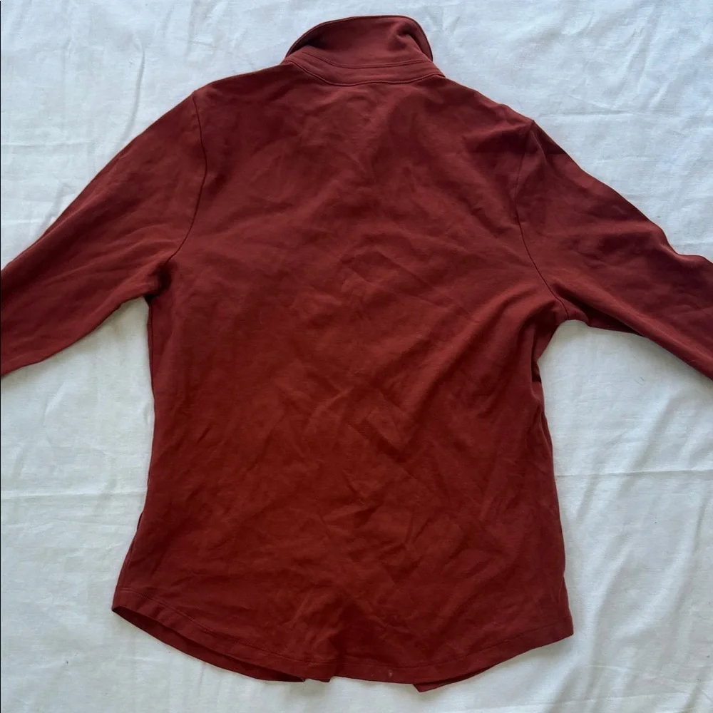 Isaac Misrahi Live Rust Long Sleeve Button-Up Shirt - Picture 5 of 6